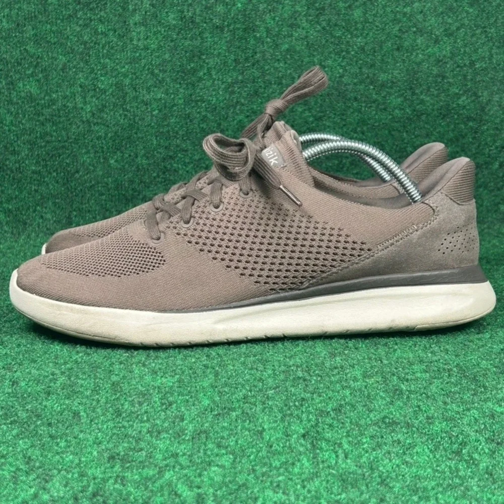 Kizik Lima Hands-Free Sneakers Mens 12 Womens 13.5 Walnut Brown Knit DLIMBG04-1D